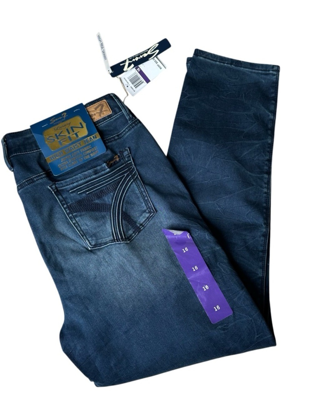 Seven7 Luxury Slim Fit High Waist Super Soft Jeans Womens Size 16 Stretch Denim - Picture 10 of 10